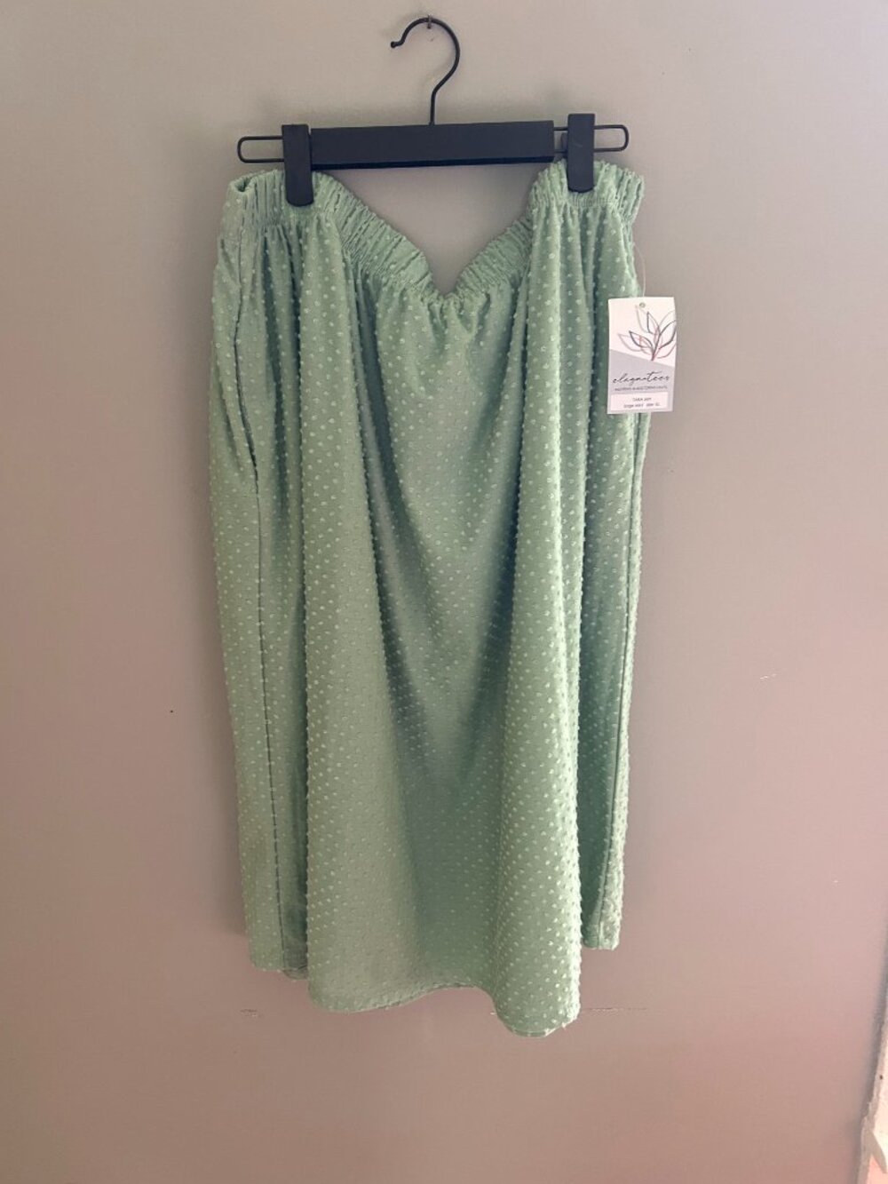 Elegantees Mint Green Midi Skirt XL NWT